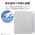iPad ケース 第7世代 第8世代 10.2 対応 フラップ レザー 背面クリア 薄型 ポリカーボネート ブラック 写真6