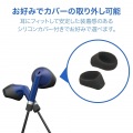 イヤホン ステレオヘッドホン 有線タイプ セミオープン型 LightningiPhone/iPad マイク付 高耐久ケーブル ブルー 写真6