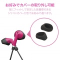 イヤホン ステレオヘッドホン 有線タイプ セミオープン型 LightningiPhone/iPad マイク付 高耐久ケーブル ピンク 写真6