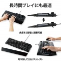 ゲーミングキーボード 有線 メンブレン フル リストレスト付 ボリュームダイヤル ブラック 写真6