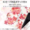 スマホケース 汎用 マルチケース Sサイズ レザー 手帳型 マグネット開閉 スライド式 スタンド機能 薄型 軽量 花柄 ストラップホール付 ディープピンク 写真6