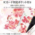 スマホケース 汎用 マルチケース Lサイズ レザー 手帳型 マグネット開閉 スライド式 スタンド機能 薄型 軽量 花柄 ストラップホール付 ディープピンク 写真6