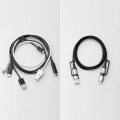 4in1 USBケーブル/USB-A+USB-C/Micro-B+USB-C/USB Power Delivery対応/1.0m/ブラック 写真6