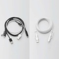 4in1 USBケーブル/USB-A+USB-C/Micro-B+USB-C/USB Power Delivery対応/2.0m/ホワイト 写真6
