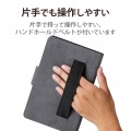タブレットケース カバー 汎用 7?8.4インチ ソフトレザー 手帳型 フラップ マグネット フリーアングル ハンドベルト ペンホルダー ブラック 写真6
