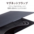 タブレットケース カバー 汎用 8.5?11.5インチ ソフトレザー 手帳型 フラップ マグネット フリーアングル ハンドベルト 薄型 軽量 ブラック 写真6