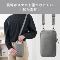 スマホショルダー ポーチ レディース お財布ポシェット 斜めがけ レザー 裏起毛 ファスナー ジェットブラック 写真6