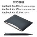 MacBook Pro / Air 13インチ 13.6インチ ( M2 2022 M1 2020 2019 2018 ) 用 パソコン ケース カバー スリーブタイプ ソフトレザー 内側起毛素材 スリム ブラック 写真6
