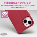 iPhone 15 ソフトレザーケース 薄型 手帳型 磁石付 フラワーズ 写真6