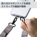 スマホショルダーストラップ/ストラップホールシート/フラット型/アッシュグレー 写真6
