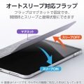 iPad(A16) フラップケース 薄型軽量 ファブリック 背面クリア 写真6