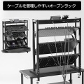 卓上 ディスプレイラック 『フルキーボードが飾れる デバイス収納』 角度調節 デスクサイド設置 クランプ固定式 幅53cm BHS-DR520-BK 写真6