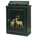 壁掛けポスト アンティーク風 ヴィンテージ風 クラシック レトロ 鋳物 鍵付き 横開き 【Deer(ディアー)】(グリーン) 写真6