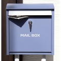 スタンドポスト 郵便ポスト 郵便受け 大容量 置き型 鍵付き 大きい 簡単設置 工事不要 置くだけ シリンダー錠 錆びにくい【Olga(オルガ)】(ラベンダーブルー) 写真6