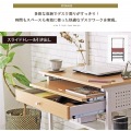 PCデスク ワークデスク 書斎 書斎机 ブラウン ナチュラル 75cm幅 幅75 ワイド 幅広 引き出し 棚付き プリンタ 収納 木製 北欧 カッコいい ハイタイプ  写真6