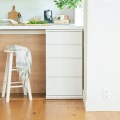 カウンター下収納 ラック 引出しタイプ 4段 木製 ホワイト 白 幅45 奥行29.6 高さ84.9cm 白井産業 PTS-8545H WH ピタシエ 写真6