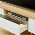 テレビ台 白井産業 幅180cm 高さ42cm 75V型対応 TVボード ローボード 収納 リビング 北歐モダン ノルフィカ ナチュラルブラウン NOR-4018HWH 写真6