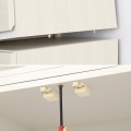 壁面収納 上置き P2L-1815DHWH用 幅154cm 高さ55cm ホワイト 白木目 天井突っ張り 耐震機能付き ソフトクローズ扉 リビング 収納 ポルターレリビング2 写真6