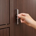 収納棚 ラック 整理棚 3段の扉付き収納 一人暮らしの部屋や狭いスペースにぴったりサイズ ダークブラウン 木目柄 写真6