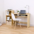 デスク 机 白井産業 テーブル ワークデスク 収納 リビング 木製 一人暮らし コンパクト シンプル 北欧 高さ約72cm 幅約90cm ナチュラルブラウン 木目柄 フルニコ 写真6