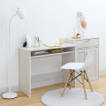 デスク 机 白井産業 テーブル ワークデスク 収納 リビング 木製 一人暮らし コンパクト シンプル 北欧 おしゃれ 高さ約72cm 幅約90cm ホワイト 木目柄 フルニコ 写真6
