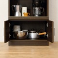 レンジ台 幅57cm 高さ115cm ダークブラウン スライド棚 コンセント付 キッチン 家電 収納 シンプル キッチン収納 ベアルモ 写真6
