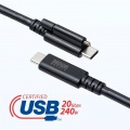 USB20Gbps Type-Cケーブル(シングルスクリューロック・240W・2m) 写真6