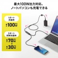 USB2.0Type-Cケーブル(2台同時充電+通信・PD100W) 写真6