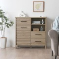 LAFIKA(ラフィカ)ミドルボード(88.6cm幅) キャビネット 収納棚 チェスト 木製 幅90 北歐 かわいい 扉付き 引き出し 収納 グレーナチュラル LF90-90MB-GN 写真6