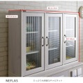 NEFLAS(ネフラス) ガラスキャビネット(幅120cm) 戸棚 ガラス扉 ディスプレイ ディスプレイ収納 棚 収納 リビング収納 幅75cm 木目調 ホワイト NF80-120G-WH 写真6