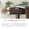 デスク パソコンデスク 机 薄型 スリム 浅型 おしゃれ シンプル ブラウン 木製 幅70 引き出し付 収納 スリム QUNOA デスク QU72-70DS 写真6