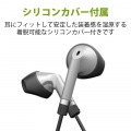 イヤホン ステレオヘッドホン 有線タイプ セミオープン型 マイク付 直径3.5mm 4極ミニプラグ 高耐久ケーブル シルバー 写真7