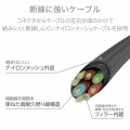 イヤホン ステレオヘッドホン 有線タイプ セミオープン型 LightningiPhone/iPad マイク付 高耐久ケーブル ブラック 写真7
