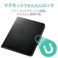 iPad Air 10.9インチ 第5世代 第4世代 (2022/2020年) ケース カバー 手帳型 フラップ ソフトレザー マグネット 360度回転 ハンドベルト ブラック 写真7