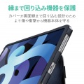 iPad Air 10.9インチ 第5世代 第4世代 (2022/2020年) ケース カバー 手帳型 フラップ ソフトレザー ハンドベルト 軽量 ブラック 写真7