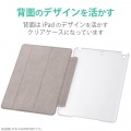 iPad Air 10.9インチ 第5世代 第4世代 (2022/2020年) ケース カバー 手帳型 フラップ ソフトレザー スリープ対応 マグネット 2アングル 背面クリア ネイビー 写真7