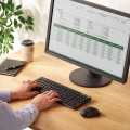 キーボード ワイヤレス マウス付 無線 USB 抗菌 薄型 ミニキーボード ワイヤレスキーボード メンブレン式 ブラック 写真7