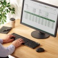 キーボード ワイヤレス マウス付 無線 USB 抗菌 薄型 フルキーボード ワイヤレスキーボード メンブレン式 ブラック 写真7