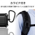 AirPods Proケース ZEROSHOCK Lock 耐衝撃 TPU ポリカーボネート アルミ合金 カラビナ付き ブラック 写真7