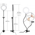 LEDリングライト 自撮りライト 3色調光 最大640lm 10段階調整 USB-A給電 動画配信 クリップスタンド付き フレキシブルアーム 16cm 写真7