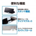 スマホケース 汎用 マルチケース Lサイズ レザー 手帳型 マグネット開閉 スライド式 スタンド機能 ブルー 写真7