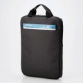 パソコンケース/リサイクル素材/縦型/取っ手付き/ショルダーベルト付き/手提げ/撥水/14.0インチ/ブラック 写真7