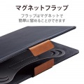 タブレットケース カバー 汎用 7?8.4インチ ソフトレザー 手帳型 フラップ マグネット 3アングル ハンドベルト ペンホルダー ブラック 写真7