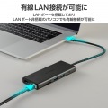 Type-Cドッキングステーション/USB PD対応/USB-A×4/USB-C×2/HDMI(4K60Hz)/SD+microSD/LAN/ブラック 写真7