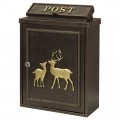 壁掛けポスト アンティーク風 ヴィンテージ風 クラシック レトロ 鋳物 鍵付き 横開き【Deer(ディアー)】(ブロンズ) 写真7