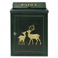 壁掛けポスト アンティーク風 ヴィンテージ風 クラシック レトロ 鋳物 鍵付き 横開き 【Deer(ディアー)】(グリーン) 写真7