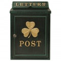 壁掛けポスト アンティーク風 ヴィンテージ風 クラシック レトロ 鋳物 鍵付き 横開き【Clover(クローバー)】(グリーン) 写真7