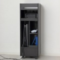 ゲーム機ラック キャスター付 縦型 強化ガラス 収納物が目立たない 開閉はプッシュ式 引出し付き スタイリッシュ 幅32cm スリム ブラック 写真7