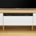 テレビ台 白井産業 幅180cm 高さ42cm 75V型対応 TVボード ローボード 収納 リビング 北歐モダン ノルフィカ ナチュラルブラウン NOR-4018HWH 写真7