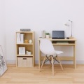 デスク 机 白井産業 テーブル ワークデスク 収納 リビング 木製 一人暮らし コンパクト シンプル 北欧 高さ約72cm 幅約90cm ナチュラルブラウン 木目柄 フルニコ 写真7